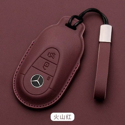 C260l gla glc300l buckle | Car key bag - mercedes-benz-c-model-nappa-leather-leather-rope-volcanic-red