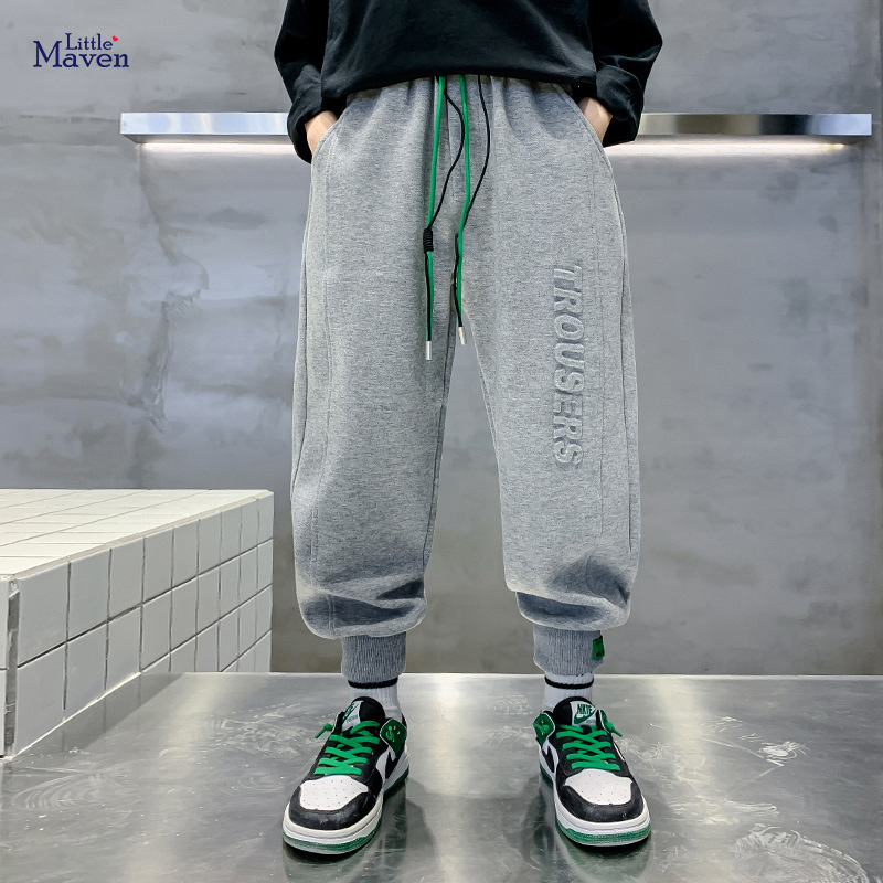 Little Maven pantalones gruesos europeos y americanos para niños pantalones de invierno forrados de lana para niños pantalones casuales para el hogar