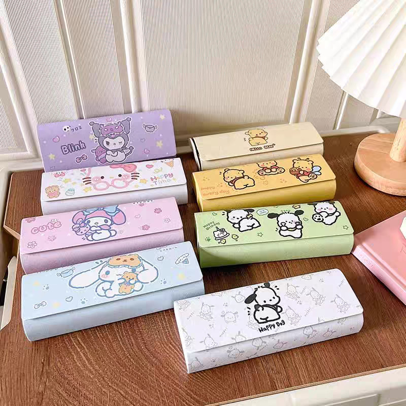 Ins Cartoon Cute New Glasses Storage Box Small Portable Pressure-proof Japanese Simple Storage Box Oil Painting Kitty