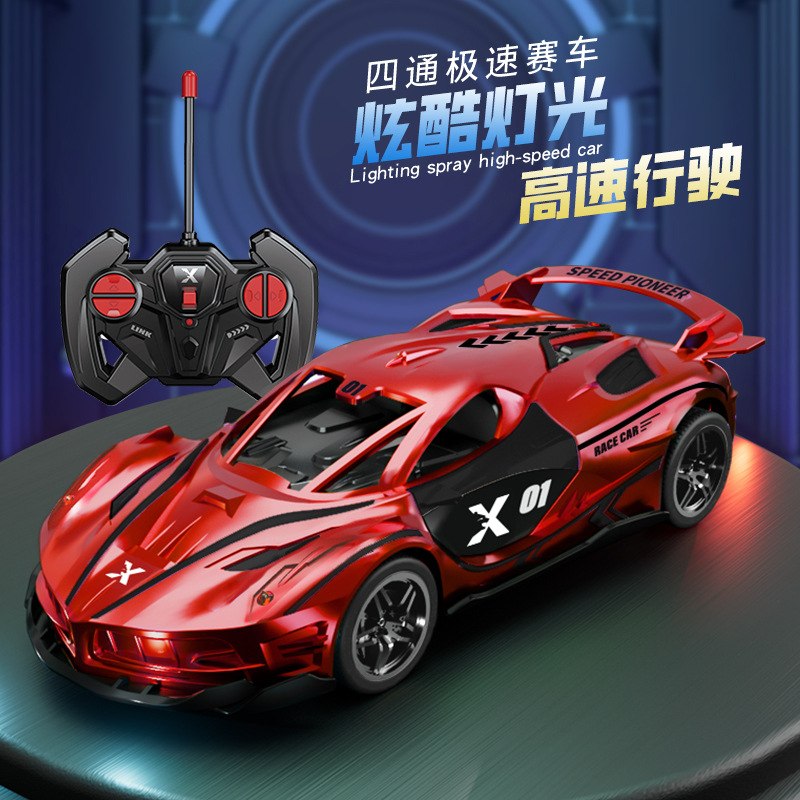 6-12 años de edad, niño de carreras de control remoto, juguete eléctrico, luz recargable, modelo de coche deportivo a la deriva rc