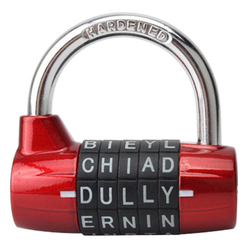 Bloqueo de contraseña de bloqueo 5 dígitos LOGO gimnasio armario puerta contraseña candado letra inglesa contraseña bloqueo