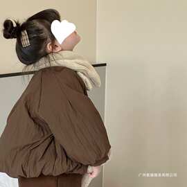 女童棉服外套冬装2026新款韩版面包服女宝宝洋气加厚阔腿裤两件套