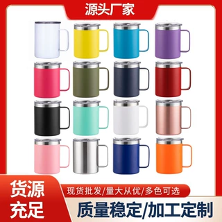 跨境亚马逊12oz汽车保温水杯商务办公礼品杯304不锈钢手柄咖啡杯