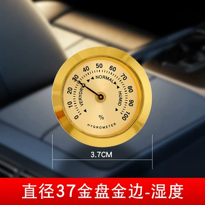 Thermometer Display, Mini Pet – Car thermometer - diameter-37-gold-plate-gold-edge-humidity