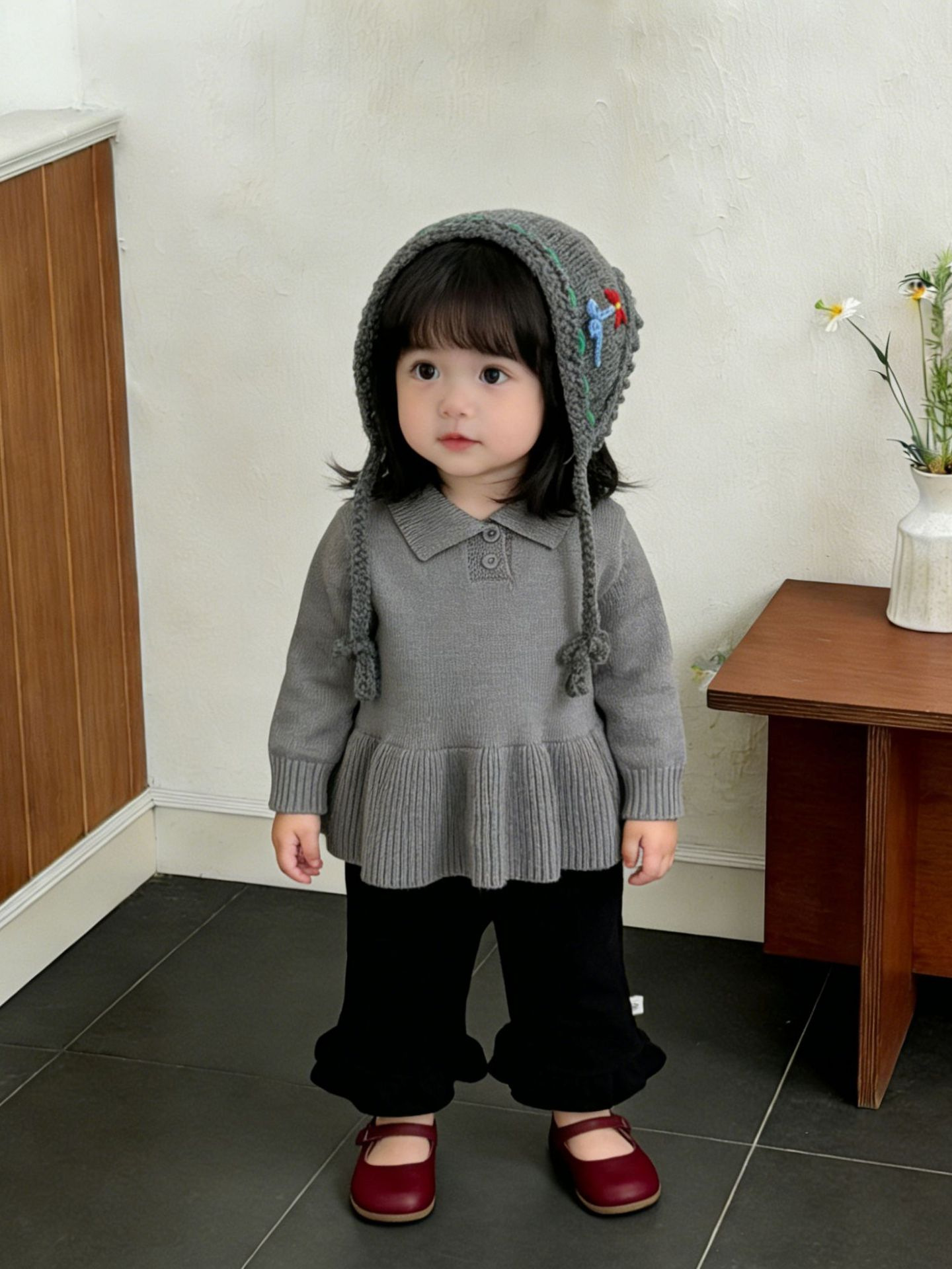 Spring knitted autumn demi-season children's fashionable skirt