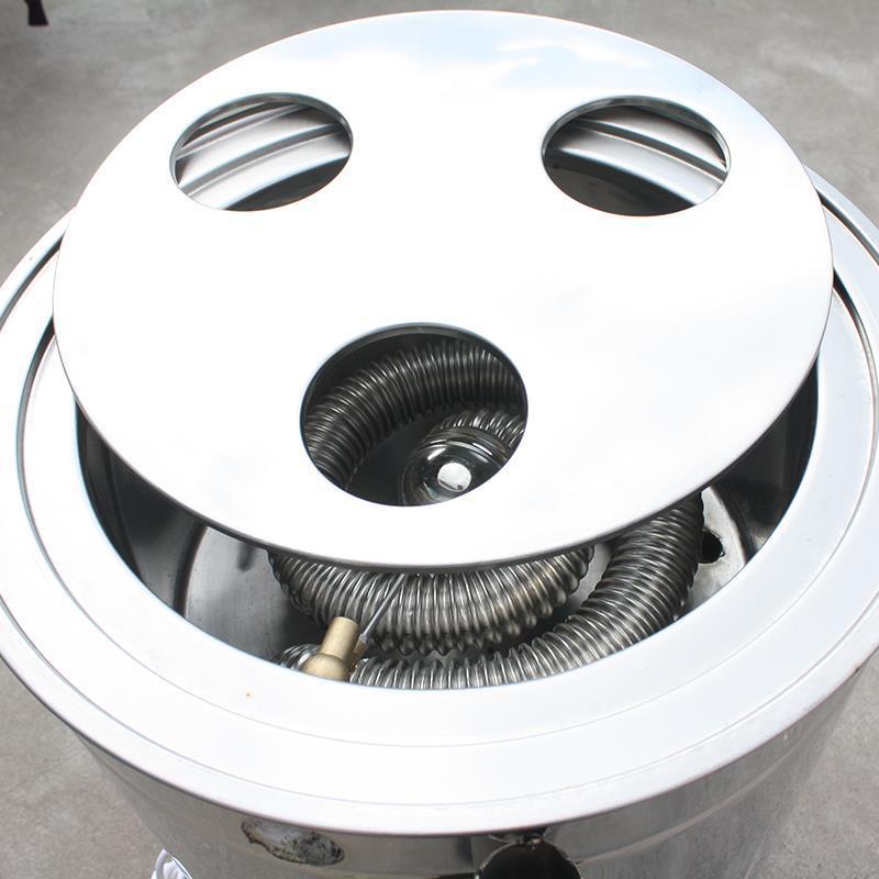 horno de paquete de vapor de gas comercial de tres agujeros circular de ahorro de energía de calor eléctrico máquina de paquete de vapor de piel fría al vapor máquina automática de salchicha en polvo