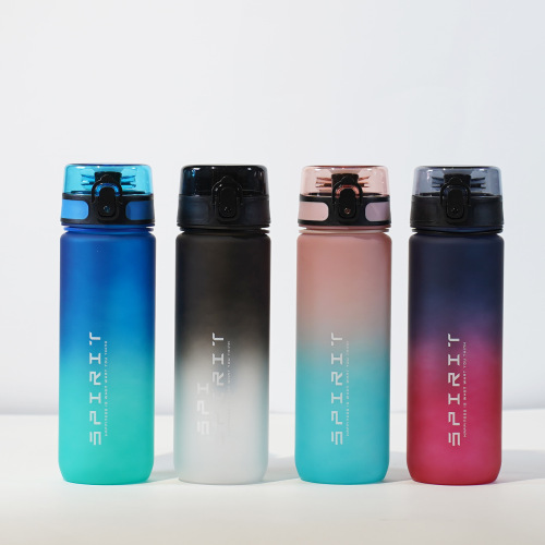 1L Large Capacity Direct Drinking Sports Water Cup 32oz Gradient Space Cup Student Summer Outdoor Plastic Water Cup