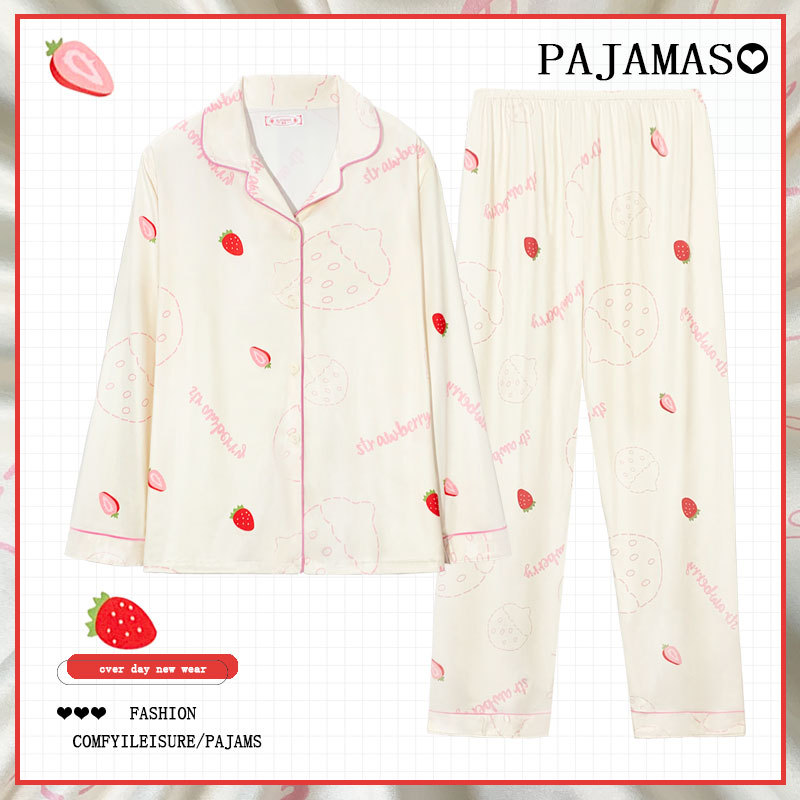 Pijamas a cuadros de algodón para mujer primavera y otoño 2025 nuevo estilo lindo traje de servicio a domicilio de manga larga de perro de pudín estilo ins