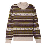 年轻款时尚条纹针织衫洋气半高领毛衣秋冬新款打底衫电脑提花毛衣，女装针织衫/毛衣，妃慕昵服饰