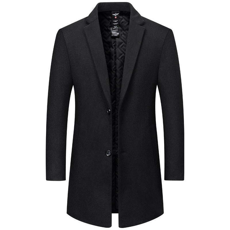 2025 New Autumn and Winter Men's Woolen Outwears Mid-Length Woolen Windbreakers for Middle-Aged Men Casual Multi-Color Jackets Men's Clothing