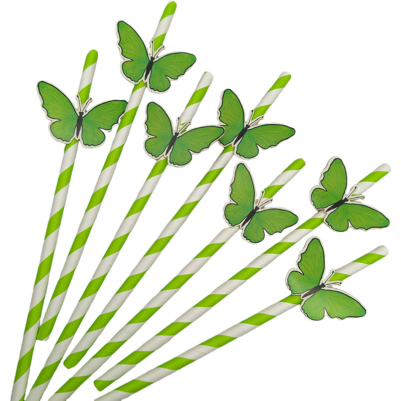 Papel desechable degradable tarjeta papilla paja postre té bar de cóctel fiesta decoración paja