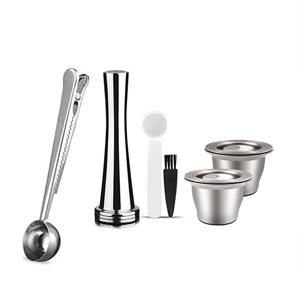 Nestle Nespresso Cápsula de café Shell filtro reutilizable con creativo cuchara de acero inoxidable martillo