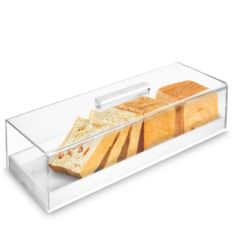 跨境矩形亚克力面包蛋糕甜点展示盒托盘派对宴会透明糕点防尘盒