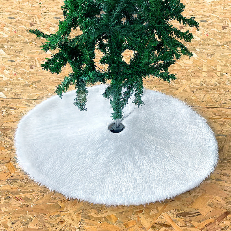 

christmas tree skirt decoration pure white falling water rabbit hair fleece-lined christmas tree skirt long hair tree skirt groups in stock