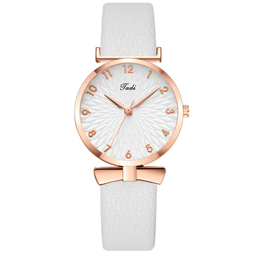 Wholesale Fresh and Light Personality Belt Quartz Watch for Women, Cross-Border Fashion Digital Petal Pattern Women's Watch, Ladies Watch