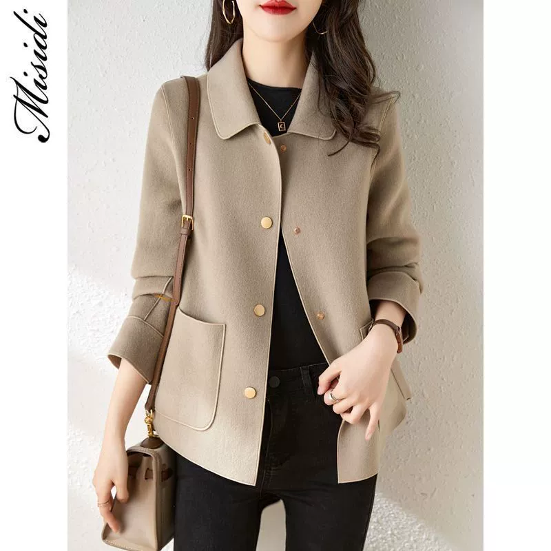 Демисезонное двустороннее woolen velvet short elite coat, Chanel стиль, для тинейджеров