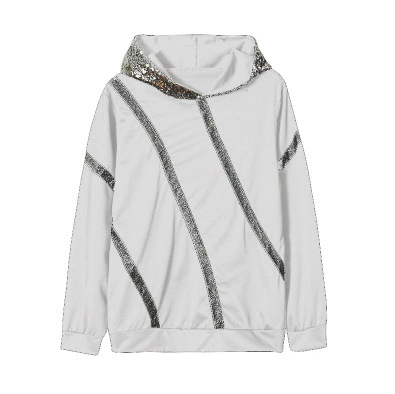 Women's Loose Hooded Sweatshirt with Sequins - Autumn/Winter European and American Style