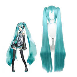 亚马逊VocAloid水蓝色 初音未来Miku假发初音未来假发cos厂家批发