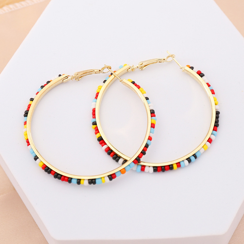 Simple Colorful Beads Square Earrings display picture 1