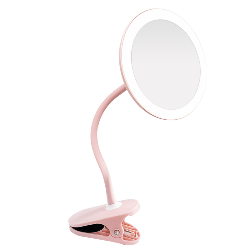 [Personalizado] Espejo espejo de maquillaje led con luz, escritorio, baño de escritorio, dormitorio, espejo de tocador amplificado con clip