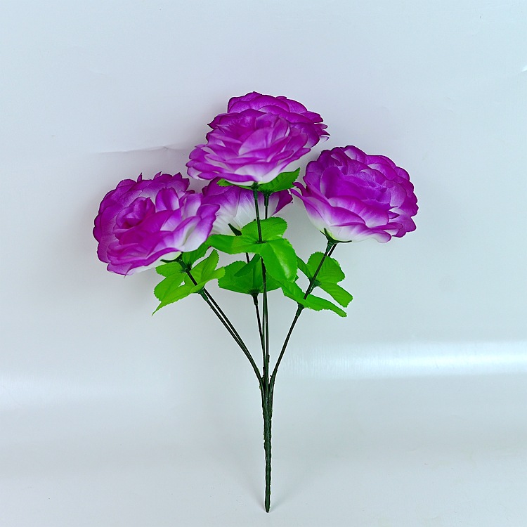 Procesamiento de fábrica de simulación personalizada de 7 flores falsas peonía decoración de flores sacrificio de flores de seda de peonía al por mayor