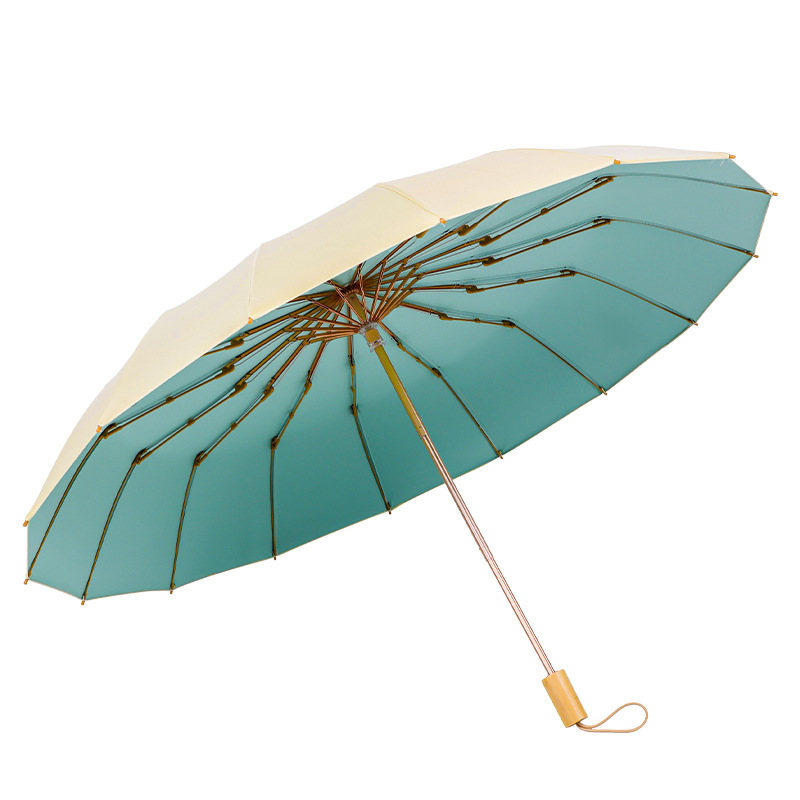 Top Quality 32-Rib Folding Umbrella, Dual-Use For Sun Rain, UV Protection, Reinforced And Thickened Sunshade Umbrella_voghion.com
