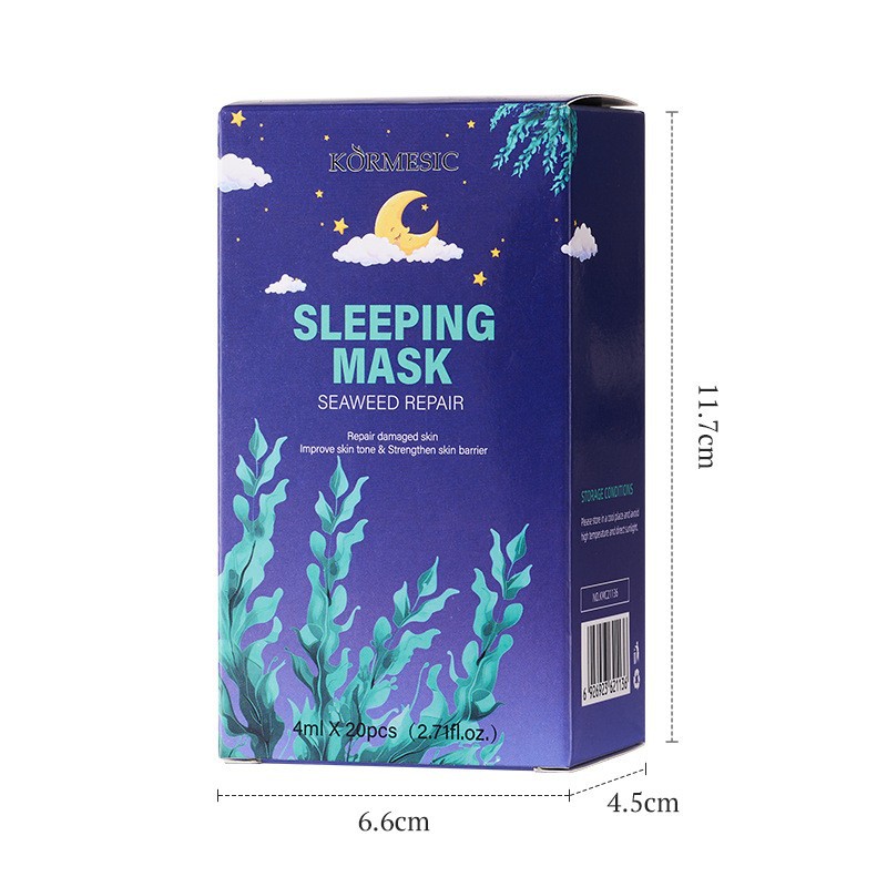KORMESIC máscara facial para dormir en inglés, máscara facial para dormir, fábrica al por mayor, comercio exterior al por mayor