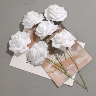50 flowers/packaging rose simulation PE rose with pole foam flower wedding furnishing home decoration flower wholesale