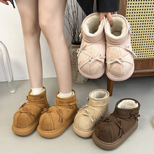 2025冬季新品短筒雪地靴保暖舒适休闲加绒加厚厚底棉鞋女