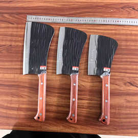 今世利刀具菜刀高碳钢锻打原色锤纹实木手柄砍牛骨剁刀砍刀斩骨刀