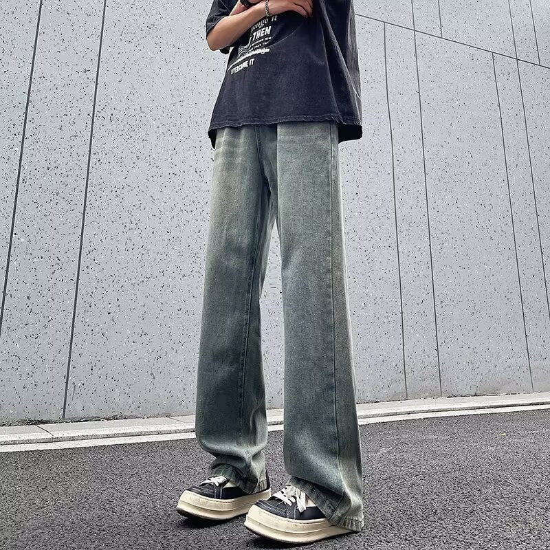 Old straight leg jeans for men in summer, thin, trendy, loose, wide legged, dad's casual long pants, trendy brand i_voghion.com