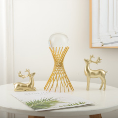 現代輕奢水晶球擺件樹脂金鹿裝飾歐式家居玄關客廳書房水晶球擺設