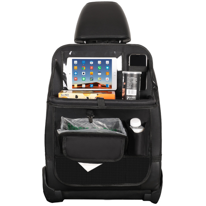 Nuevo tipo de explosión transfronteriza bolsa de almacenamiento del asiento trasero del automóvil contenedor de basura multifuncional mesa de comedor taza de soporte de respaldo de la silla anti-caña