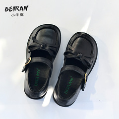 女童黑色公主皮鞋校園演出蝴蝶結軟底寶寶小女孩洛麗塔潮鞋網紅