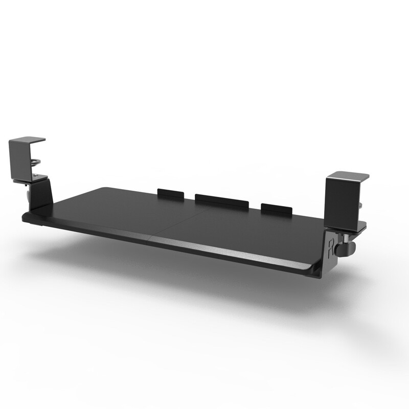 No-Drill Keyboard Tray Drawer Rack Desktop Slide Rail Board Clip Under-Desk Stand Computer Mouse Storage Shelf