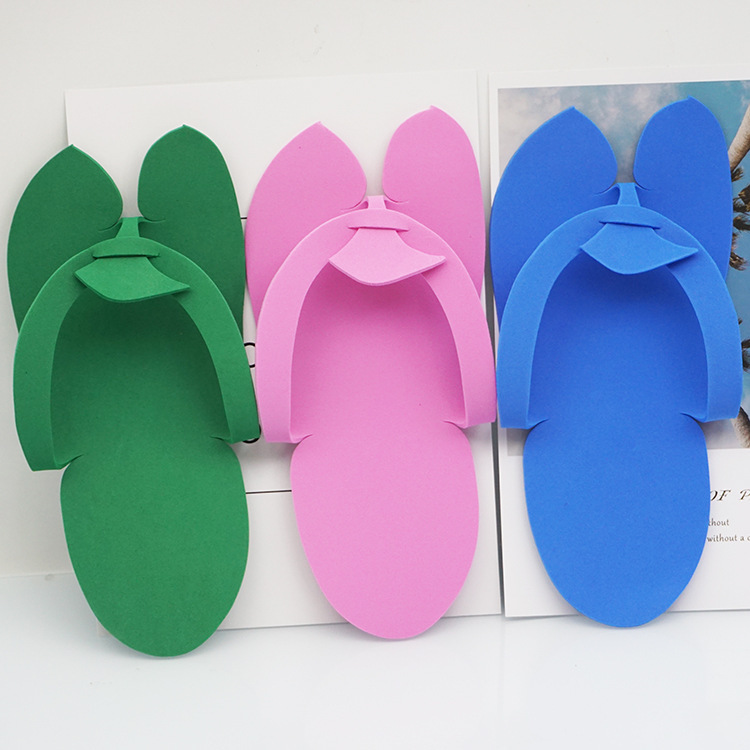 Factory Supply Nail Slippers Beauty Salon Disposable Slippers Bathroom Flip Flops Home Travel Thin Foam Shoes
