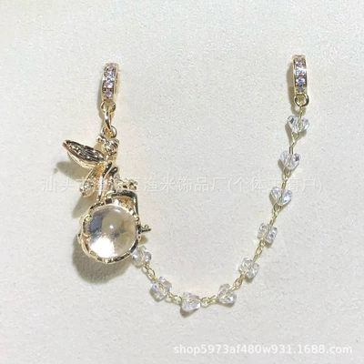 Goddess Pendant Spacer Beads Chain Zərgərlik ara hissələri - golden-white-elf-goddess-zircon-chain-terms