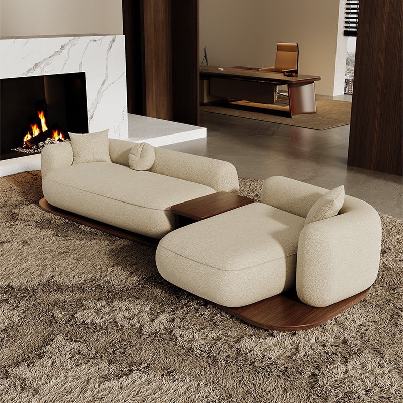 Diseñador de sofá de madera sólida de forma especial Oficina de reunión de invitados Salón de recepción Oficina de ventas Lobby de la tienda del hotel