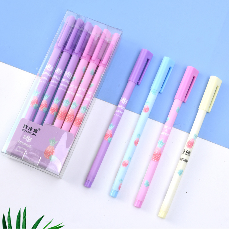 Bolígrafo de Gel para Estudiantes, Envío Directo, Bolígrafo de Firma Negro, Recarga de Tubo de Aguja Completa, Elegante y Estilizado, Bolígrafo de Carbón de Barril Fino