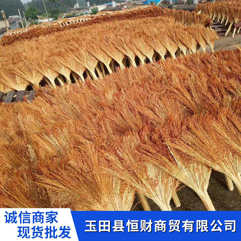 Factory wholesale handmade natural sorghum seedling broom increased thickening sweeping broom household broom large quantity discount