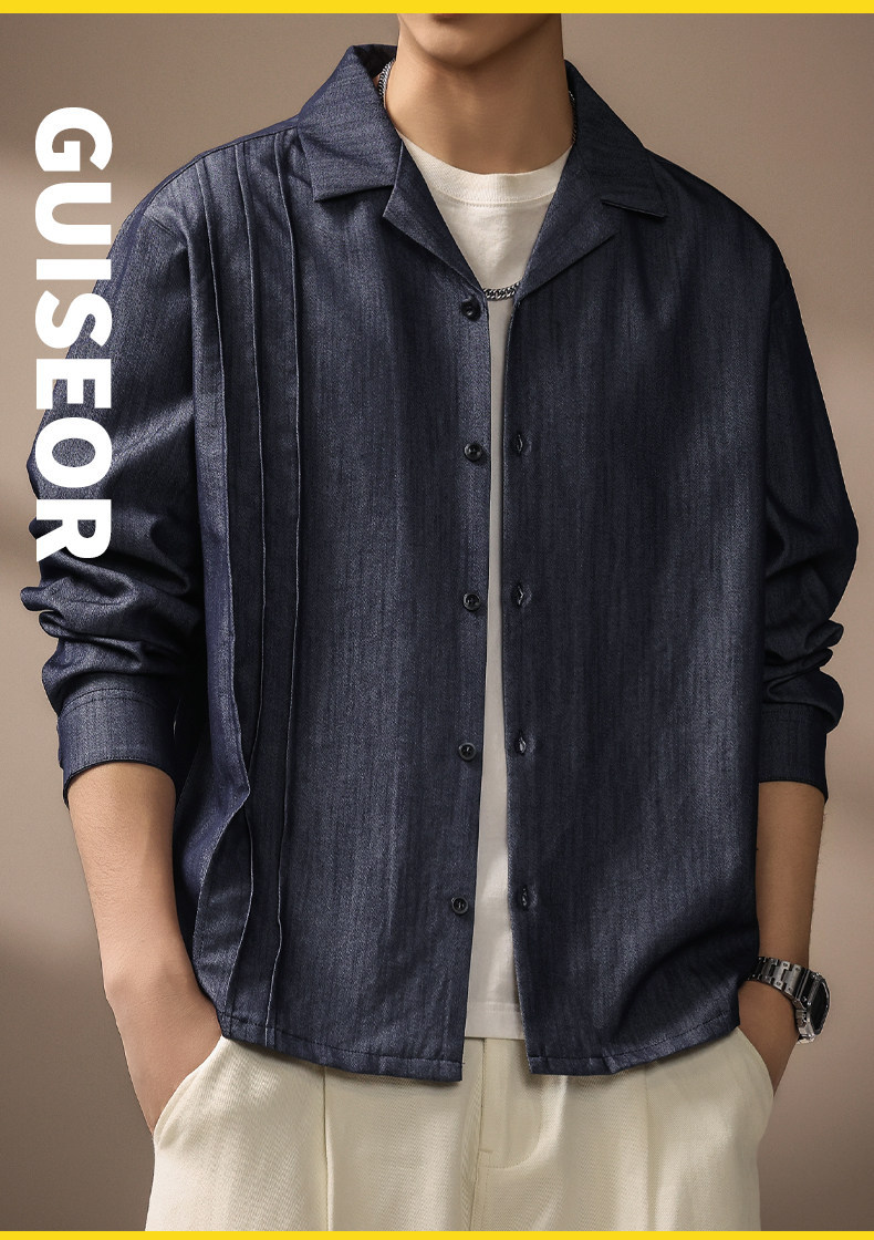 High-end American Retro Style Cuban Collar Long-sleeve Overcoat_voghion.com