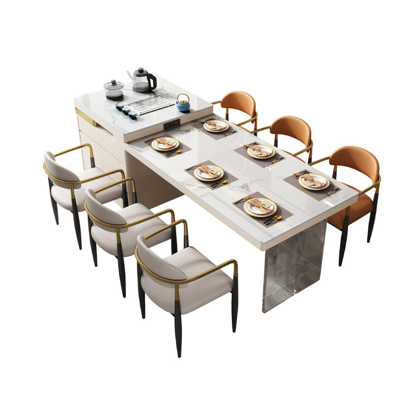 Light Luxury Rock plate Island table mesa de comedor abierta integrada Home Kitchen Middle Island table multifuncional retráctil Tea table bar counter