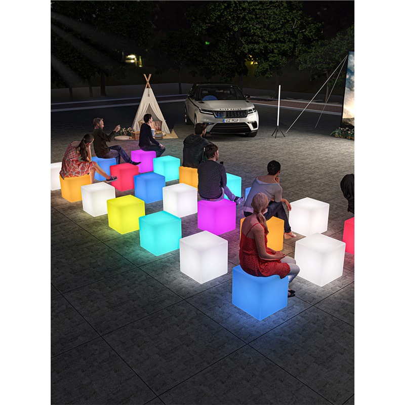 LED cúbico silla luminosa balcón patio decoración club nocturno al aire libre bar exhibición comercial actividad ocio