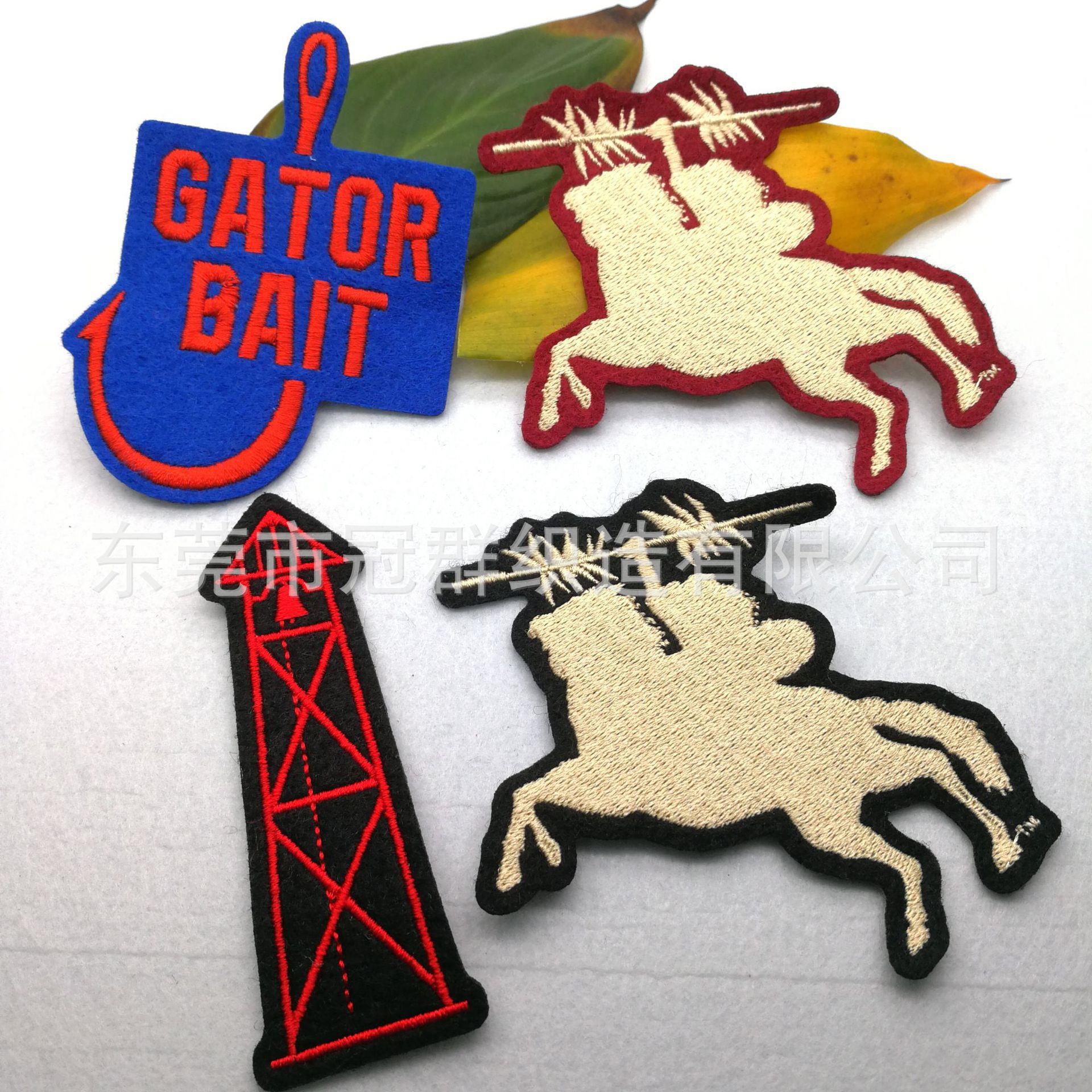 潮流百搭时尚商标刺绣标背热熔胶章 箱包卡通布贴 鞋帽布贴补丁