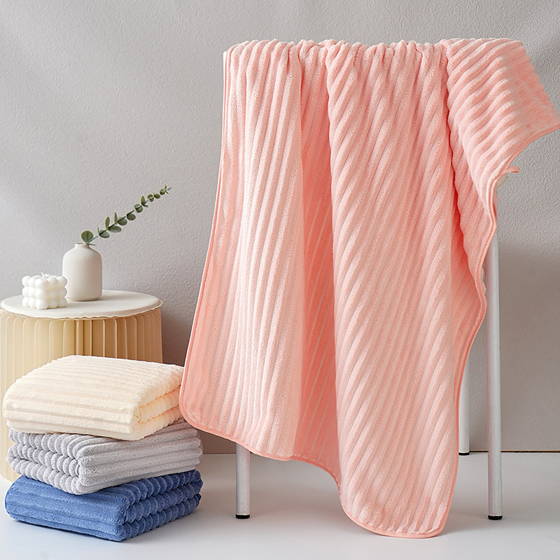 New Coral Velvet Quick-Drying Large Bath Towel Candy Velvet Beach Towel Non-Shedding Bath Wrap Thickened Water-Absorbent and Smooth