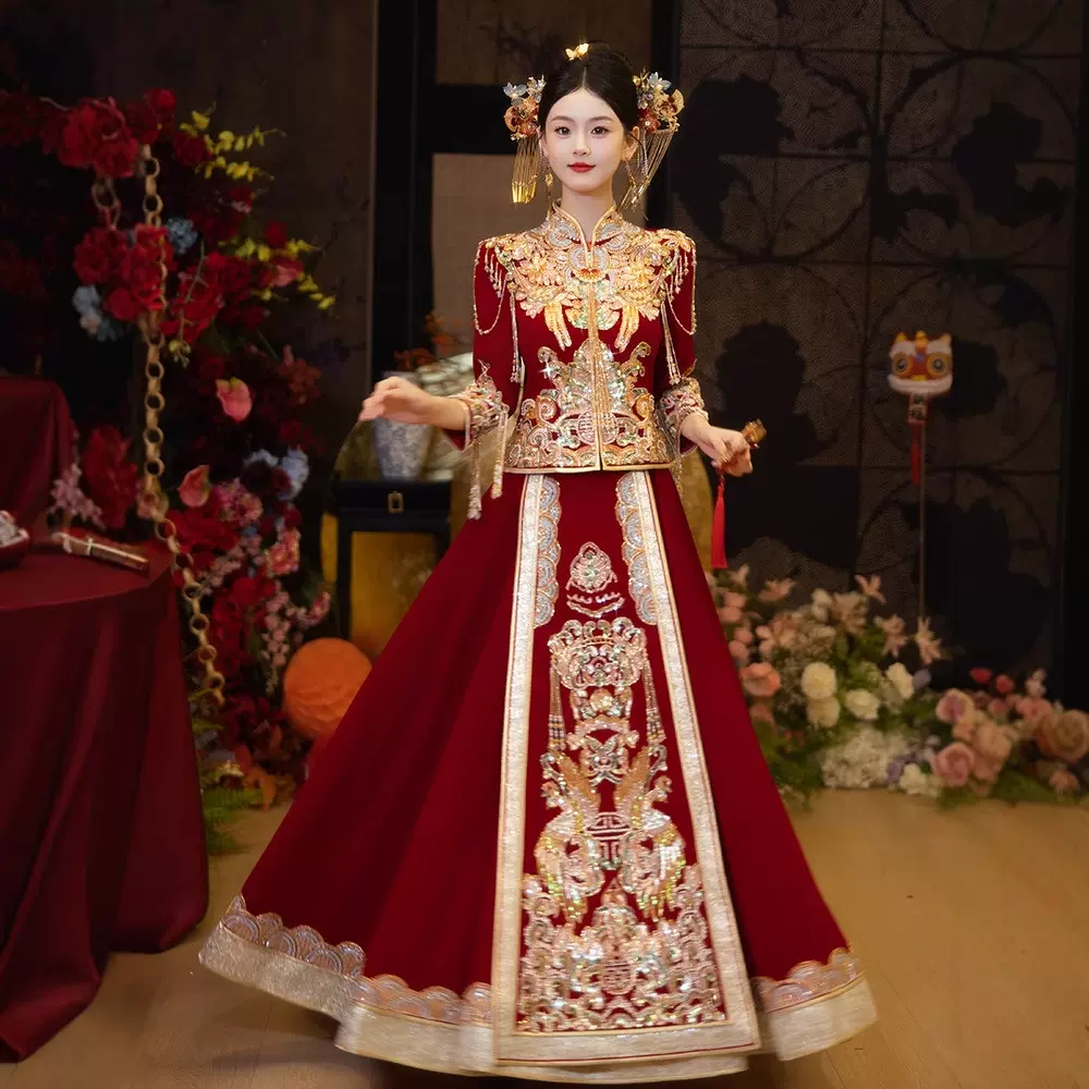 秀禾服新娘2025年新款结婚中式婚服敬酒服嫁衣礼服小个子出阁服