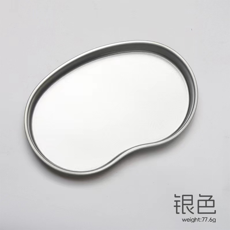 Bandeja de joyería de acero inoxidable, bandeja de almacenamiento de herramientas de escritorio para uñas, bandeja de metal, variedad al por mayor