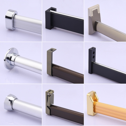 Sophie wardrobe clothes rail flange silent anti-slip clothes rod black aluminum alloy wardrobe inner cross rod hanging rod thickened
