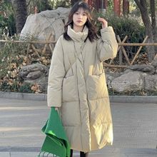 中戏羽绒服女冬季加厚棉服学院风甜美户外外套中长款过膝面包服