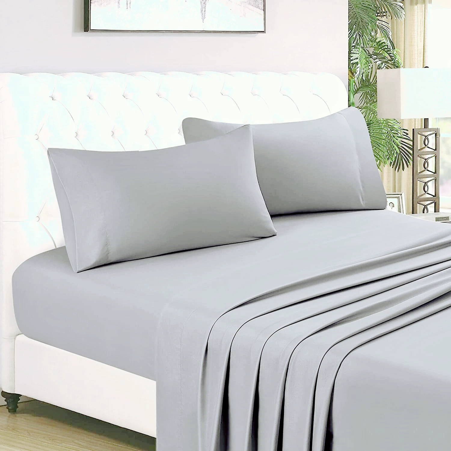 Bedding (Amazon) 4-Piece Set — Sheet, Pillowcase & Bedspread, Multiple Colors, Twin–King